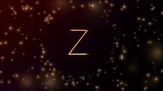 发光粒子塑造字母Z与球体开放和红色发光背景在3D和淡出视频素材