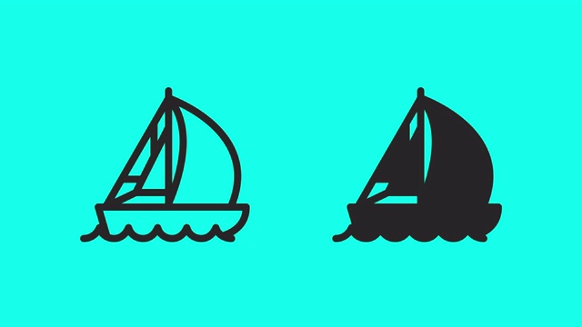 帆船图标-矢量动画视频素材