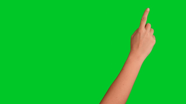 4K女人手触屏手势在绿色屏幕上视频下载