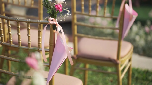 婚礼上的婚礼椅视频素材