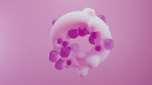 抽象几何形状粉色动画节点球面起伏视频素材