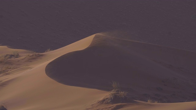 沙子吹过沙丘，慢动作视频素材