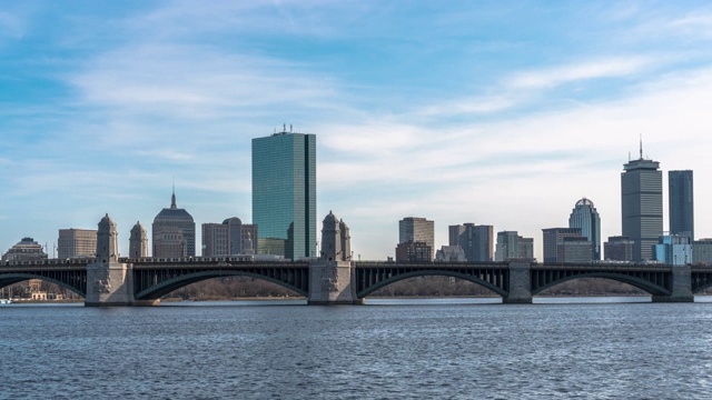 波士顿朗费罗大桥的时间流逝视频素材