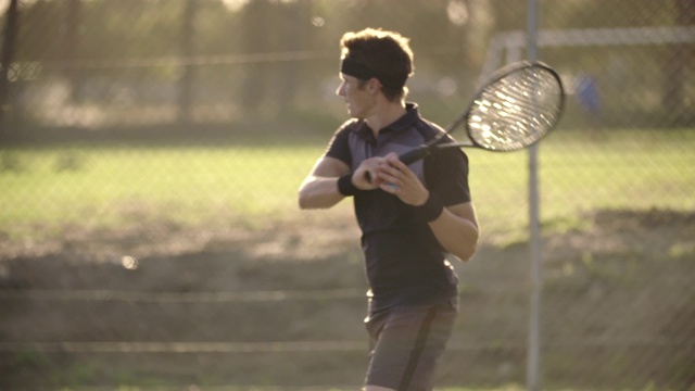 网球运动员动作的慢动作视频素材