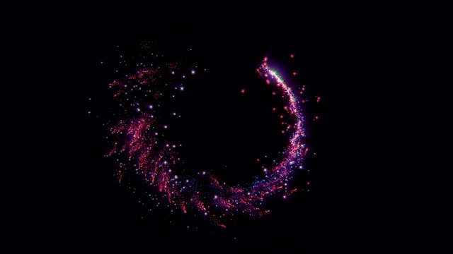环状流动粒子轨迹辉光闪亮元素漩涡和浮动4k运动。视频下载