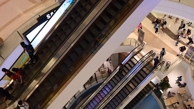 曼谷购物中心的自动扶梯视频下载