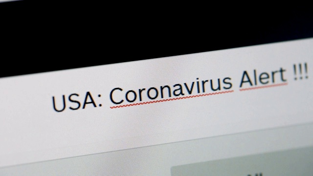 在网络浏览器的地址或搜索栏上输入美国冠状病毒警报视频素材