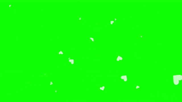 绿色背景与移动的心形状视频下载
