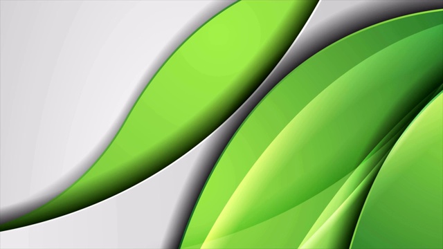 绿色和灰色抽象光泽波企业视频动画视频素材
