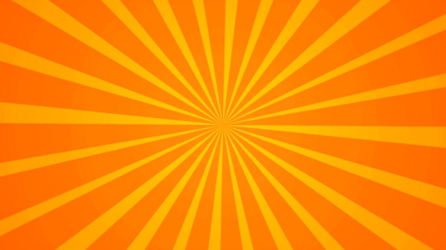黄色和橙色的太阳爆发旋转背景视频素材