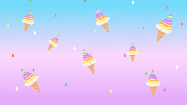 彩虹冰淇淋背景视频素材