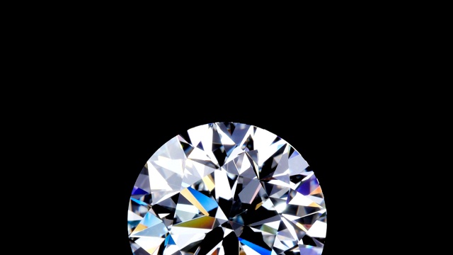 黑色背景上的天然大圆形钻石视频下载