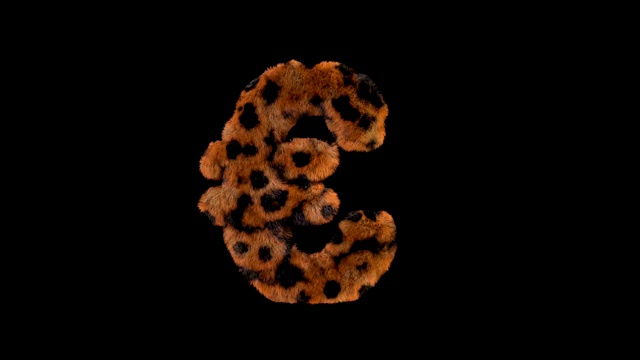 豹毛动画毛茸茸字母EUR视频素材