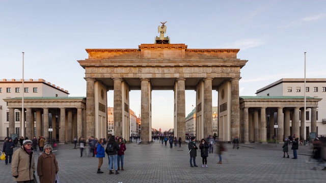 德国柏林勃兰登堡门的日日夜夜时光流逝视频素材