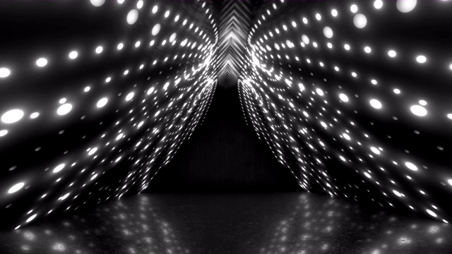 灯光led舞蹈三角隧道环形走廊。无缝的形象。视频下载