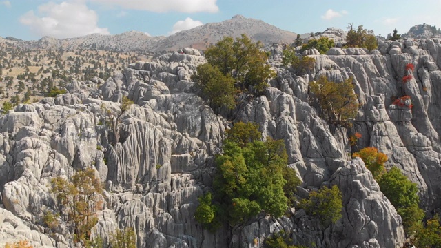 基登格梅兹落基山脉，土耳其安塔利亚阿克塞基的自然景观视频下载