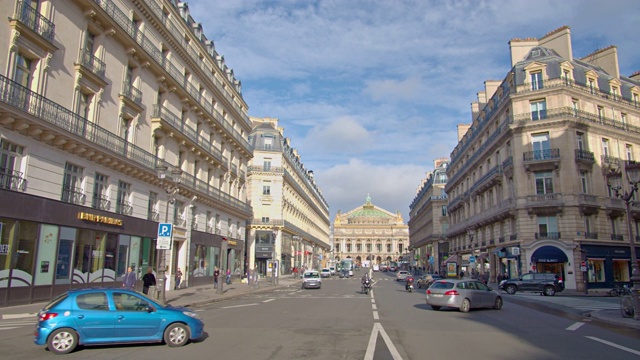 巴黎Street.Downtown。体系结构视频素材