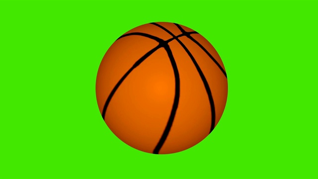 篮球在绿幕上快速旋转视频素材