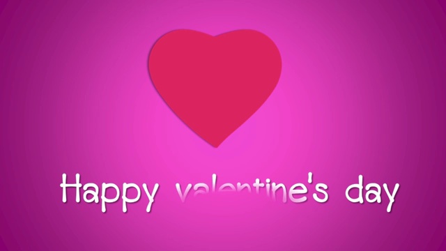 情人节快乐，粉红色的背景和红色的心视频素材