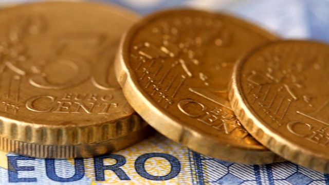 欧元硬币的货币视频素材
