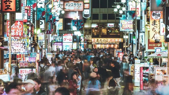 东京歌舞伎町夜市的时间视频素材