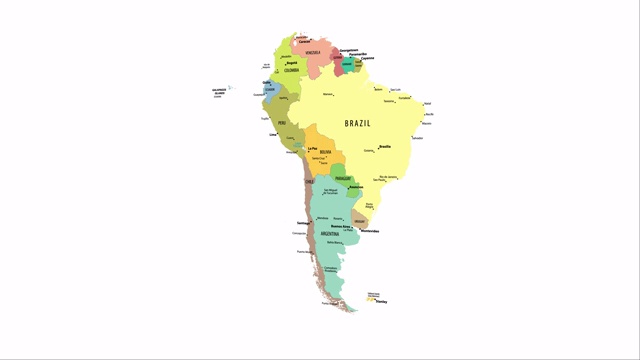 南美地图的动画视频下载