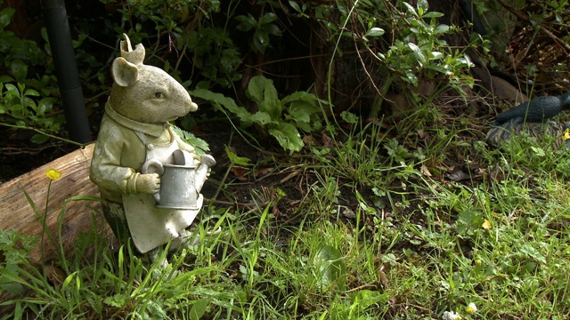 草坪老鼠雕像视频素材