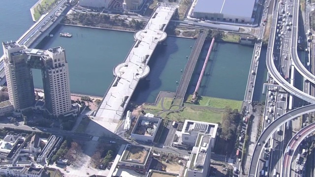 日本东京，幽野大桥，空中摄影视频下载