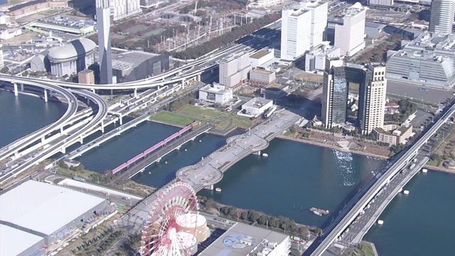 日本东京，幽野大桥，空中摄影视频素材