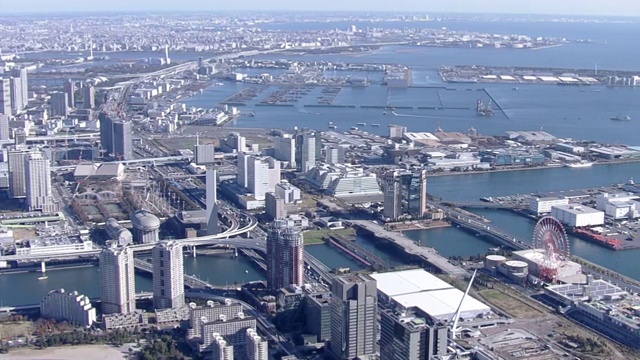 空中，滨水地区，东京，日本视频下载