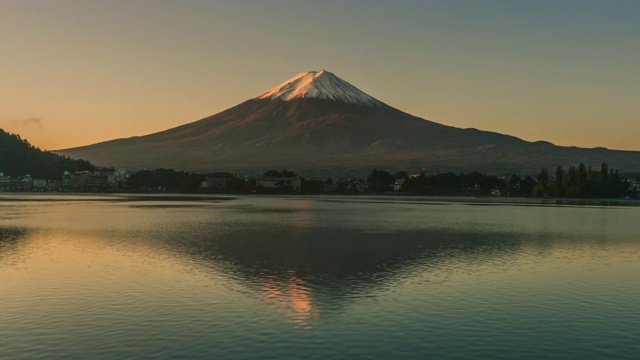 日本富士山白天黑夜的时间流逝视频下载