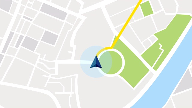 Gps城市地图导航与路线股票视频素材
