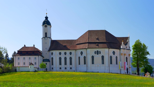 Wieskirche朝圣教堂。巴伐利亚,德国视频素材