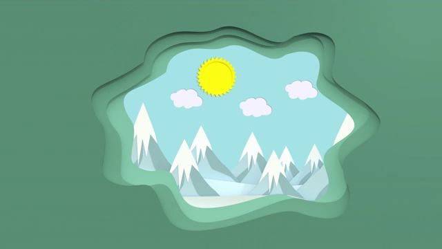 动画动态，正午的高山在画面中。2-8秒就能进入循环视频下载