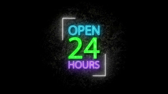24小时开放由霓虹灯动画视频下载