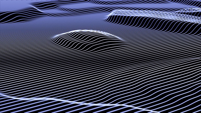 抽象粒子曲线背景。3 d渲染topograhic视频素材