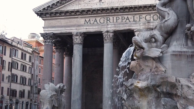 喷泉和万神殿，罗马，意大利视频素材