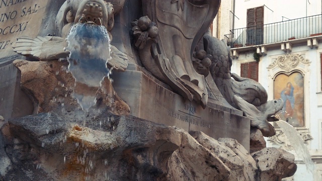 喷泉和万神殿，罗马，意大利视频素材