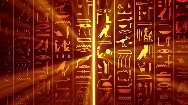 古埃及石雕的象形文字背景视频下载