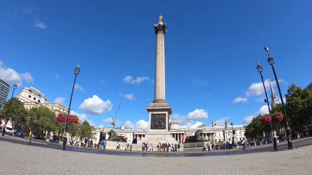 英国伦敦的特拉法加广场视频下载