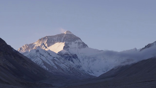 延时拍摄中国珠穆朗玛峰北坡的日出和日落时间视频下载