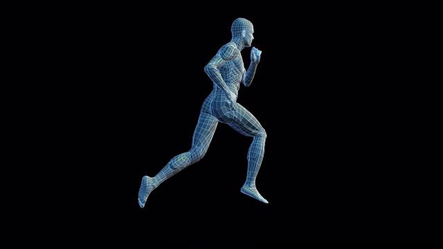 仿生技术3D人体跑步(循环)视频素材