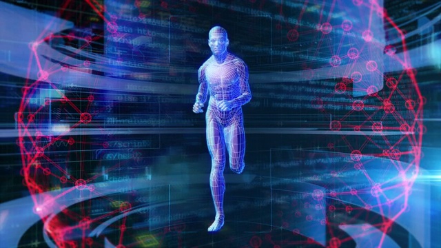 仿生技术3D人体跑步(循环)视频素材