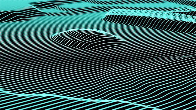 抽象粒子曲线背景。3 d渲染topograhic视频素材