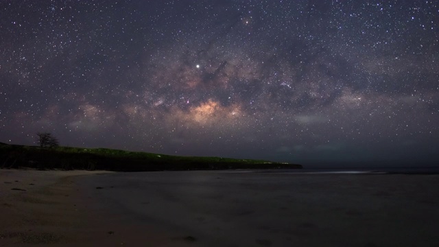 美国北马里亚纳群岛的奥比扬海滩/塞班岛的夜空视频素材