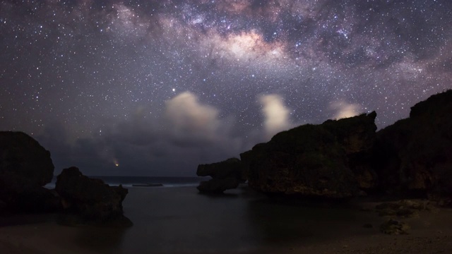 美国北马里亚纳群岛塞班岛海滩的夜景视频素材