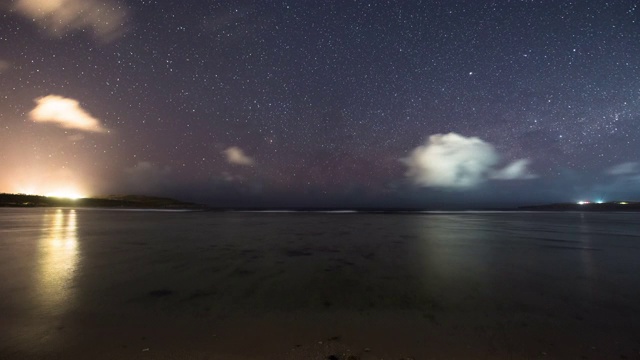美国北马里亚纳群岛劳劳海滩/塞班岛的夜空视频素材