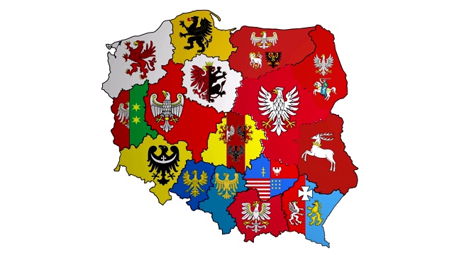 波兰行政区划的动画地图视频下载
