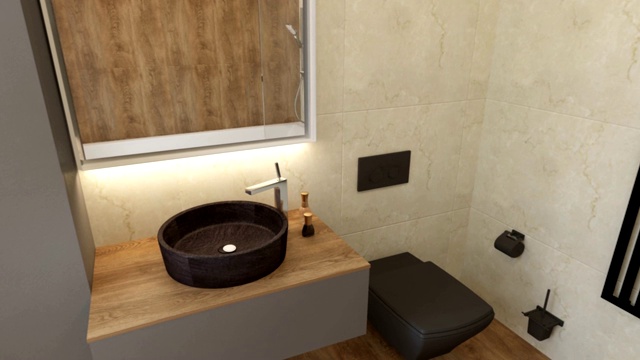 浴室3D动画图形网格过渡室内设计阁楼视频下载