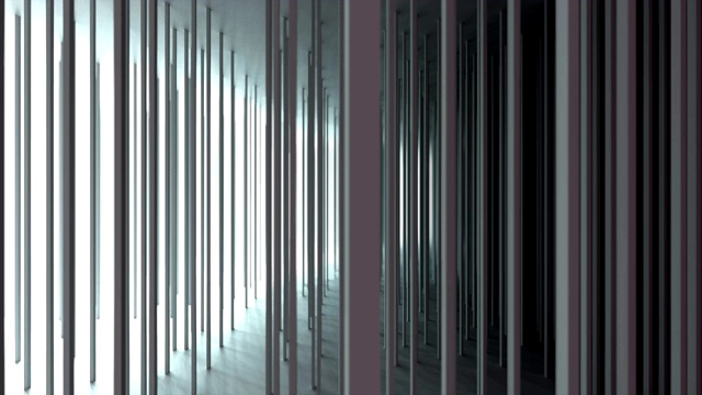 抽象灰色建筑背景。隧道动画。视频是毛圈视频素材